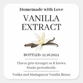Vanilla Extract Modern Label Sticker V4 スクエアシール