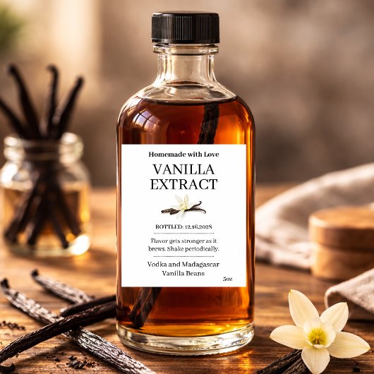 Vanilla Extract Modern Label Sticker VE101wn ワインラベル