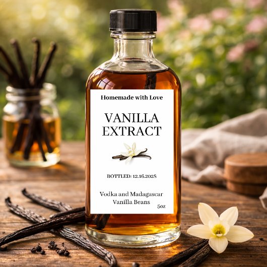 Vanilla Extract Modern Label Sticker VE102tr ワインラベル