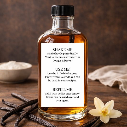 Vanilla Extract Modern Label Sticker VE105tr ワインラベル