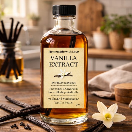 Vanilla Extract Modern Label Sticker VE107tr ワインラベル