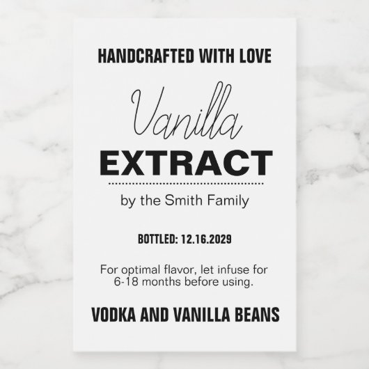 Vanilla Extract Modern Label Sticker VLL1rt ワインラベル (シングルラベル)