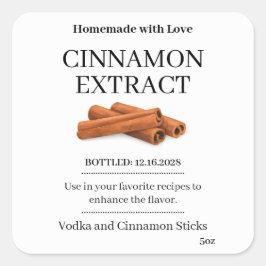 Vanilla Extract Modern Label Sticker ZVEG_101_01 スクエアシール