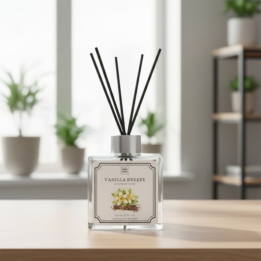 Vanilla Floral Aroma Diffuser Label スクエアシール