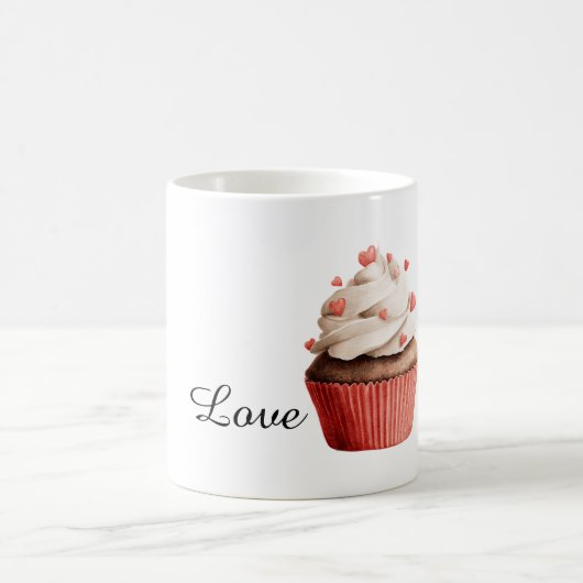 Vanilla Frosting Hearts Chocolate Cupcake コーヒーマグカップ (中央)