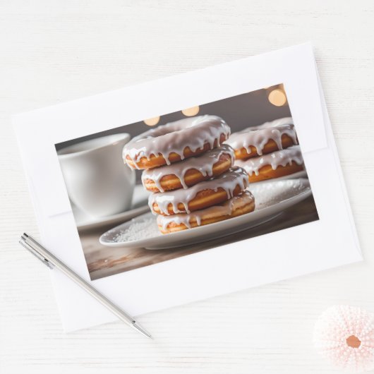 Vanilla Glazed Donuts 長方形シール (封筒)