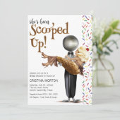 Vanilla Ice cream Scooped Up Bridal Shower 招待状 (スタンド正面)