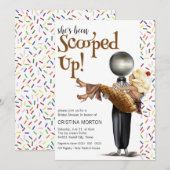 Vanilla Ice cream Scooped Up Bridal Shower 招待状 (正面/裏面)