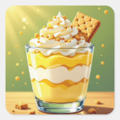 Vanilla Pudding and Whipped Cream Parfait スクエアシール (正面)