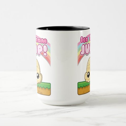 Vanilla Scoop with Ice Cream Jump Text マグカップ (中央)