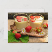 VANILLA STRAWBERRY DESSERT POSTCROSSING ポストカード (正面/裏面)