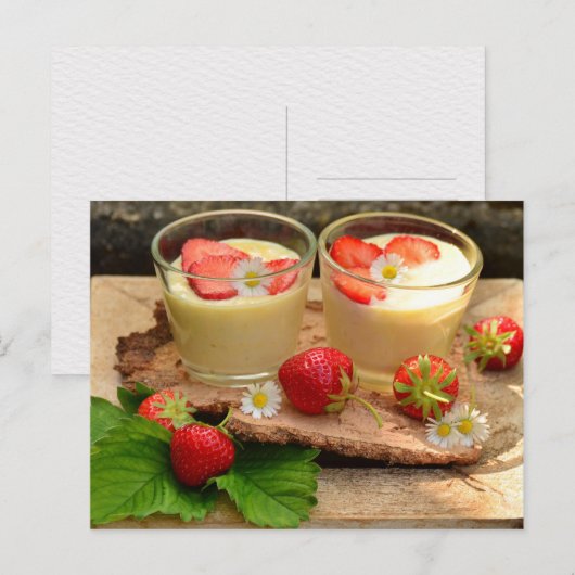 VANILLA STRAWBERRY DESSERT POSTCROSSING ポストカード (正面/裏面)
