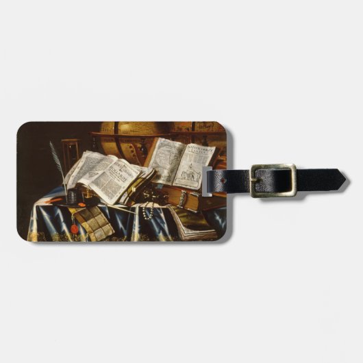 "Vanitas"の静物画-アダムBernaert (1665年) ラゲッジタグ (正面横)