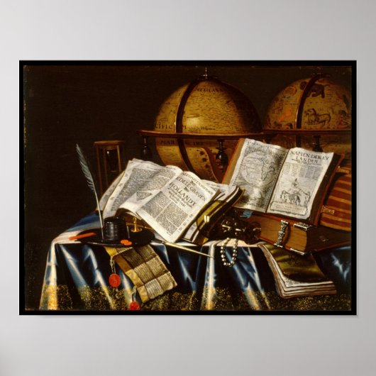 "Vanitas" Still Life - Adam Bernaert (1665) ポスター (正面)