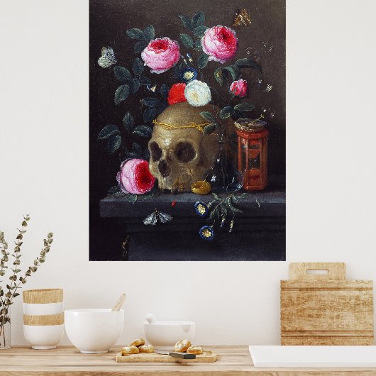 Vanitas Still Life, Jan van Kessel the Elder ポスター (キッチン)