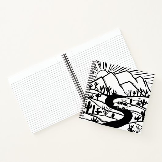 VANLIFE砂漠マウンテンズロードトリップ ノートブック (内部)