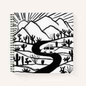 VANLIFE砂漠マウンテンズロードトリップ ノートブック (正面)