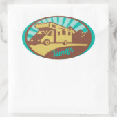 Vanlife Sticker / Aufkleber - Camper 楕円形シール (バッグ)