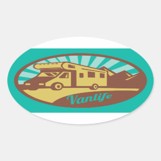 Vanlife Sticker / Aufkleber - Camper 楕円形シール