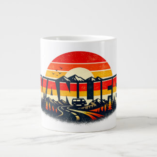 Vanlife Sunset Mug  Retro Mountain  ジャンボコーヒーマグカップ