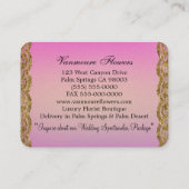 Vanmoureの花弁のバラのエレガントなプロフェッショナル 名刺 (裏面)