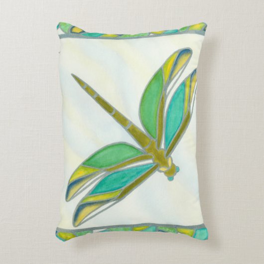 Vannaの逃亡による明るいパステル調のトンボ アクセントクッション (正面(垂直))