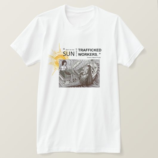 Vannakの引用文2の死んだ目のTシャツ Tシャツ (デザイン正面)