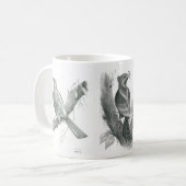 Vannak Anan Prum著3羽のカンボジアの鳥が付いているマグ コーヒーマグカップ (正面左)