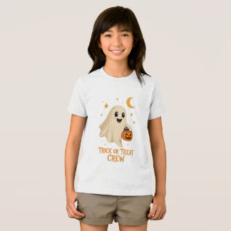 VANOSTÈ トリック・オア・トリート・クルー かわいいお化け グラフィック トライブレンドTシャツ