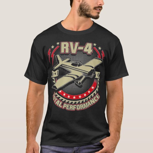 Vans航空機RV 4航空機の胸部画像 Tシャツ (正面)