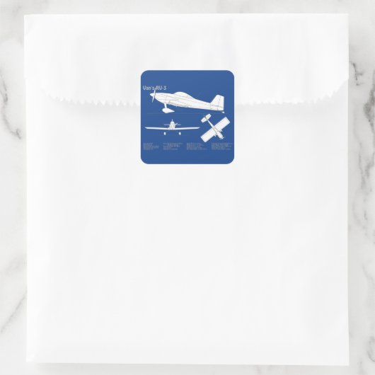 Van's RV-3 – 飛行機の設計図の計画ABD スクエアシール (バッグ)