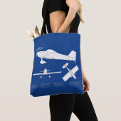 Van's RV-3 – 飛行機の設計図の計画ABD トートバッグ (クローズアップ)