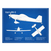 Van's RV-3 – 飛行機の設計図の計画ABD フォトプリント (正面)