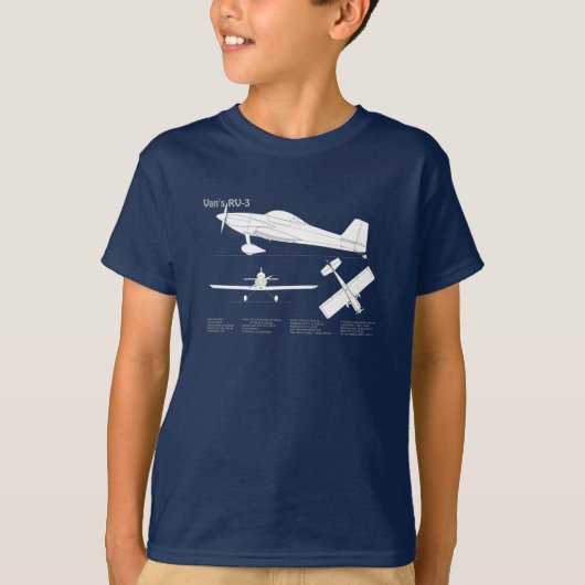 Van's RV-3 – 飛行機の設計図の計画ABD Tシャツ (正面)