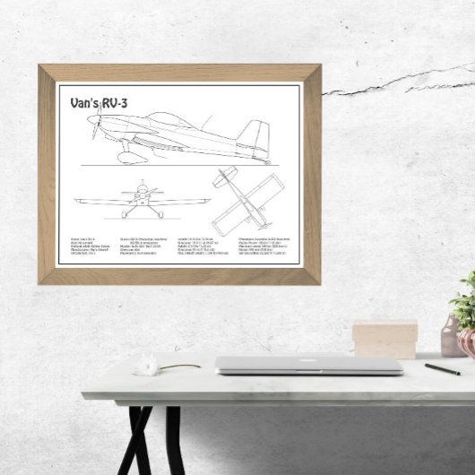 Van's RV-3 – 飛行機の設計図の計画BD フォトプリント