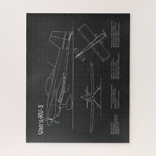 Van's RV-3 – 飛行機の設計図の計画PD ジグソーパズル (縦)