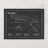 Van's RV-3 – 飛行機の設計図の計画PD ポストカード (正面)