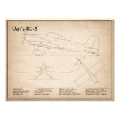 Van's RV-3 – 飛行機の設計図プランSD フォトプリント (正面)