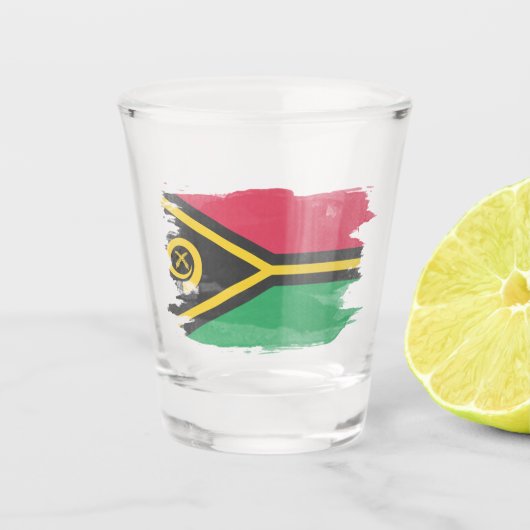 Vanuatu flag brush stroke, national flag ショットグラス (正面)