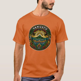 Vanuatu Oceania Badge, Volcan Tropical Emblème Tシャツ
