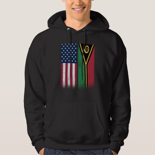 Vanuatu Vanuatu American Flags Proud USA Vanuatu パーカ (正面)