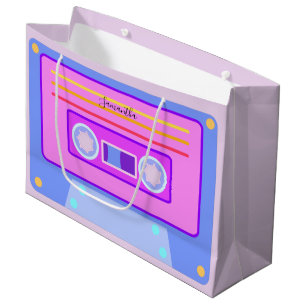 VAPARWAVE ESTレトロピンク90sオーディオカセット ラージペーパーバッグ
