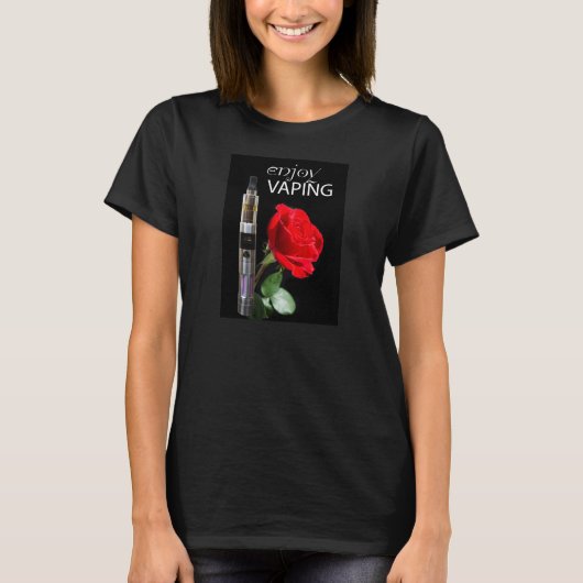 VAPEとバラの花 Tシャツ (正面)