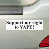 Vapeに私の権利を支えて下さい! バンパーステッカー (車上)