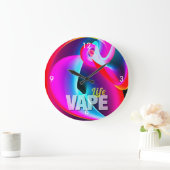 Vapeの熱狂するでクールな雲 ラージ壁時計 (ホーム)