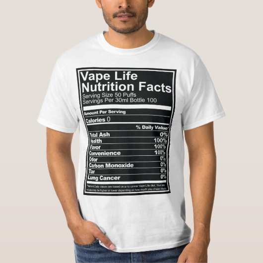 Vapeの生命栄養物の事実 Tシャツ (正面)