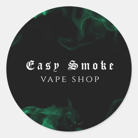 Vapeショップグリーンビジネス ラウンドシール (正面)