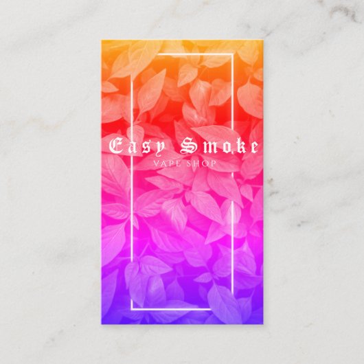 Vapeショップグリーンレインボーリーフレススモークビジネスカード 名刺 (正面)
