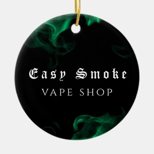 Vapeショップグリーン セラミックオーナメント (正面)
