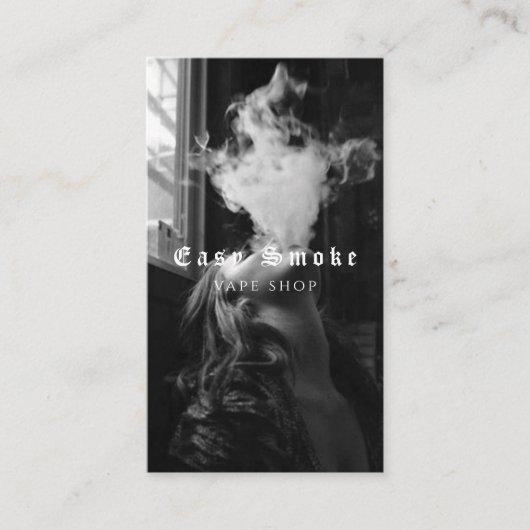 Vapeショップスモークブラックビジネスカード 名刺 (正面)